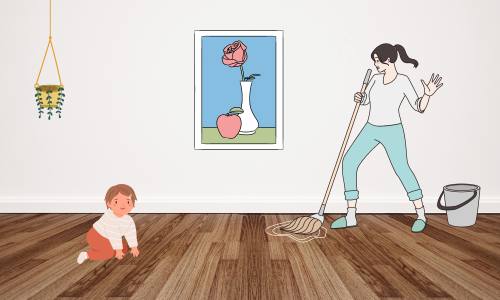 disinfecting the hard wood floor with black and decker steam mop
